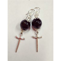 Серьги Черный агат + Атам
